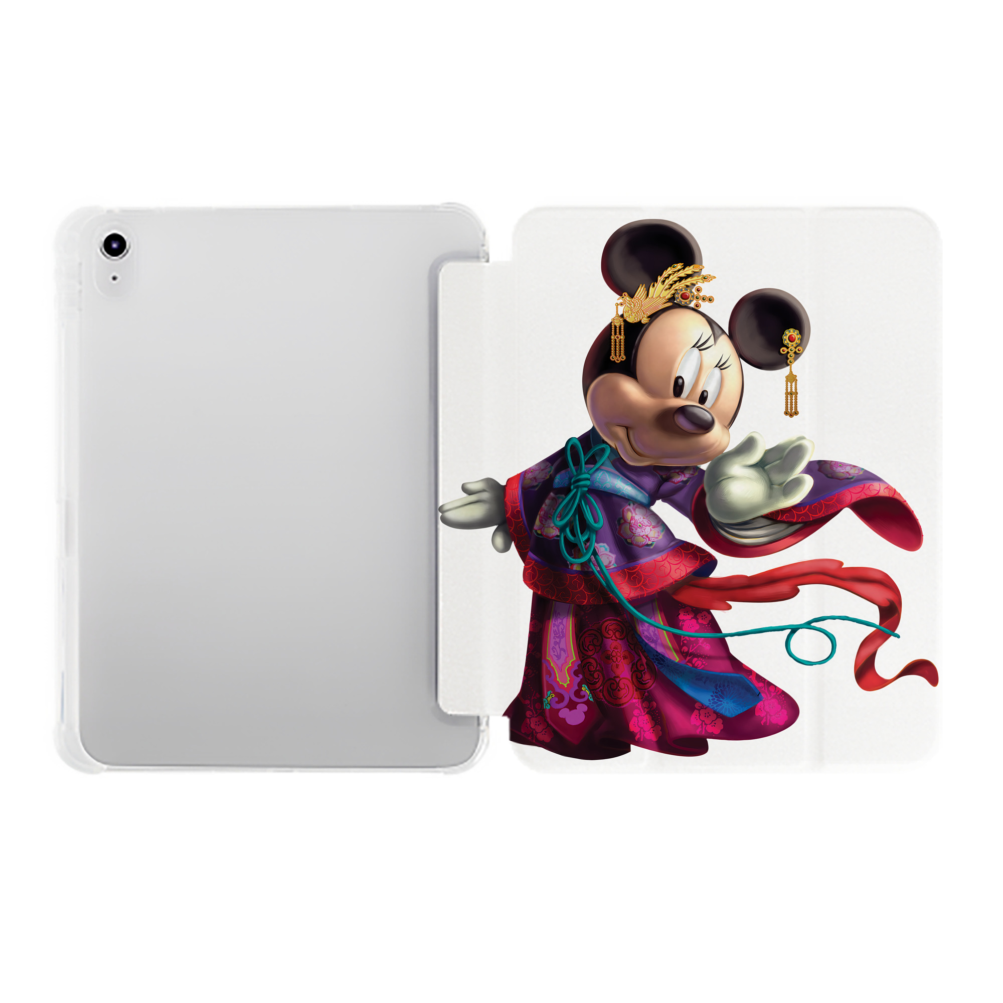 （画像用） ミッキーマウス Mickey Mouse IPad ケース ペン収納付き 三つ折りスタンド PUレザー×シリコン 対応機種9.5/10.5/10.9インチ